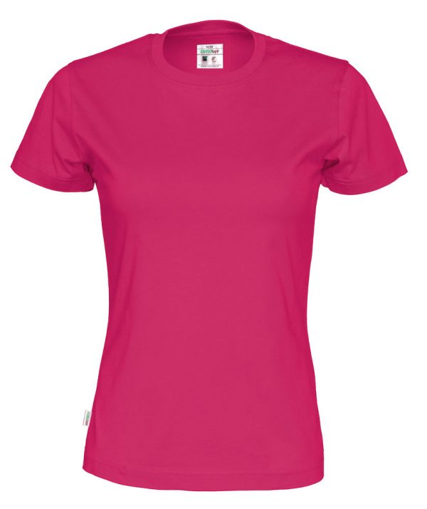 T-shirt met ronde hals - donker roze - vrouwen