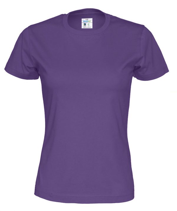 T-shirt met ronde hals - paars - vrouwen