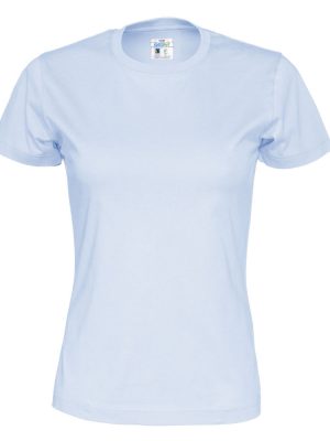 T-shirt met ronde hals - hemelsblauw - vrouwen