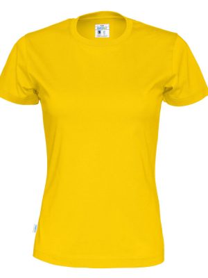 T-shirt met ronde hals - geel - vrouwen