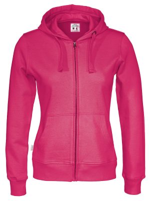 Hoodie met hele rits - donker roze - dames