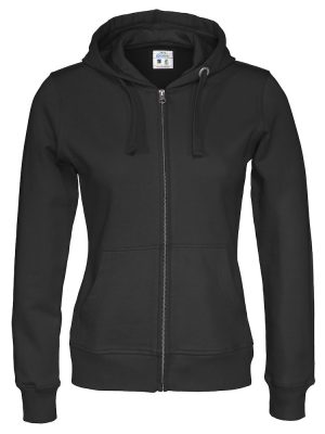 Hoodie met hele rits - zwart - dames