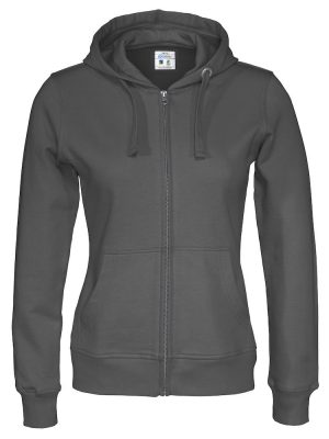 Hoodie met hele rits - grijs - dames