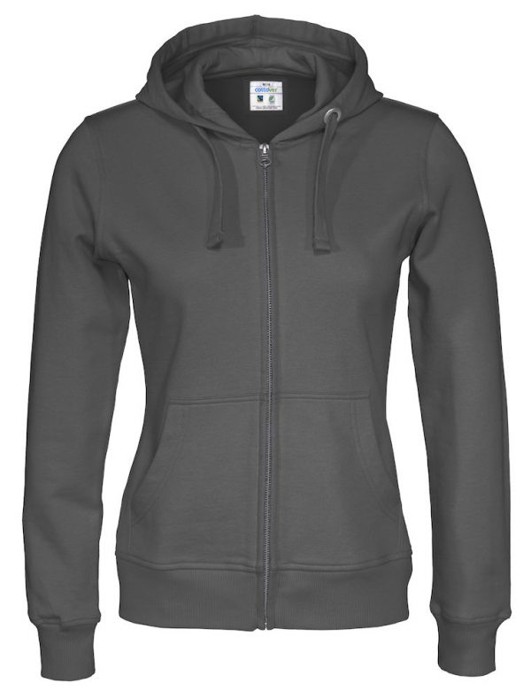 Hoodie met hele rits - grijs - dames