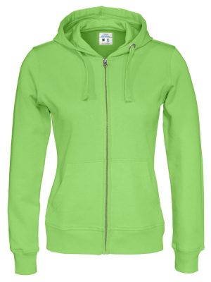 Hoodie met hele rits - groen - dames