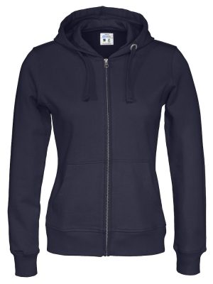 Hoodie met hele rits - navy - dames