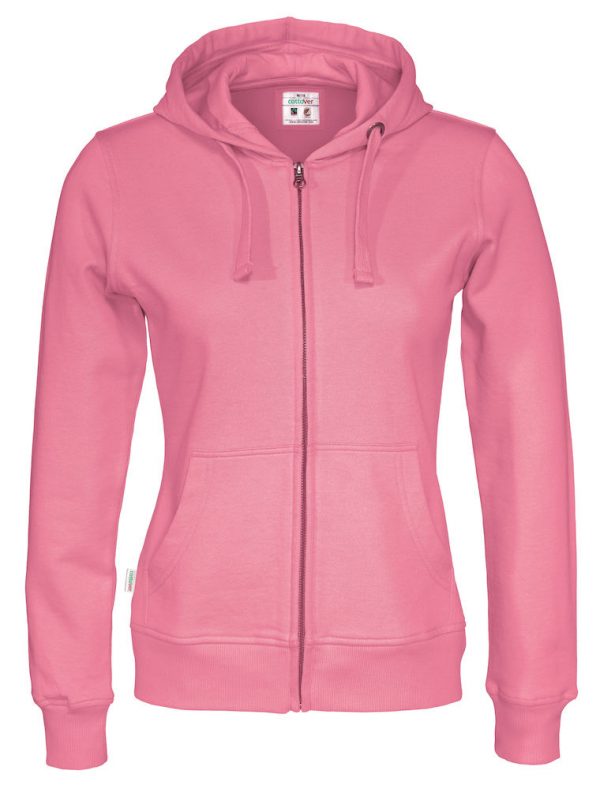 Hoodie met hele rits - roze - dames