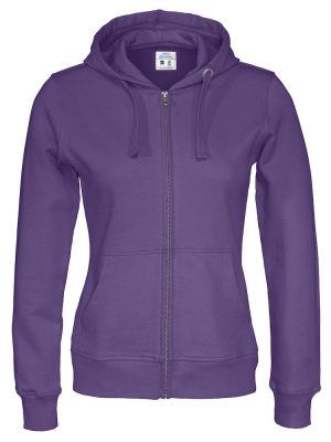 Hoodie met hele rits - paars - dames