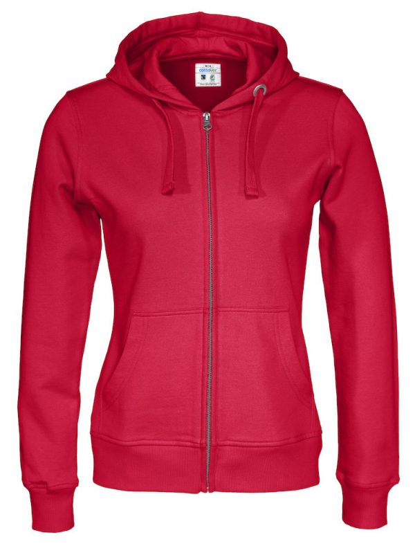 Hoodie met hele rits - rood - dames