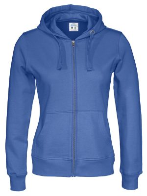 Hoodie met hele rits - koningsblauw - dames