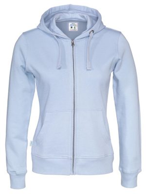 Hoodie met hele rits - licht blauw - dames