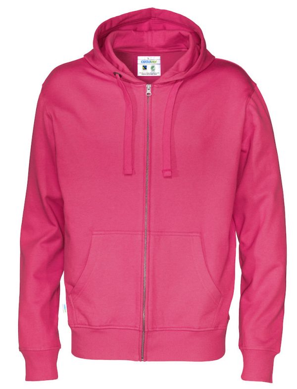 Hoodie met hele rits - donker roze - heren