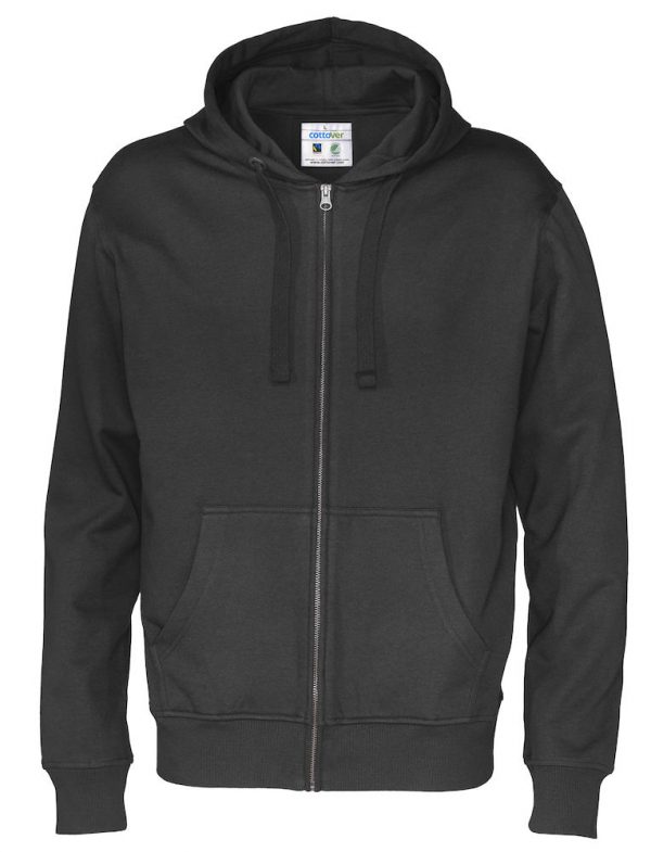 Hoodie met hele rits - zwart - heren