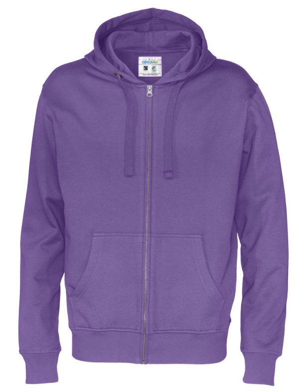 Hoodie met hele rits - paars - heren