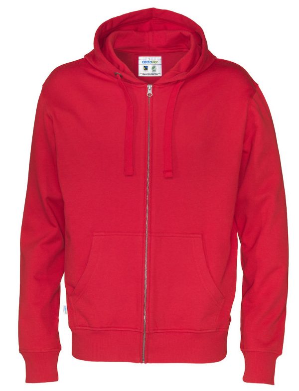 Hoodie met hele rits - rood - heren