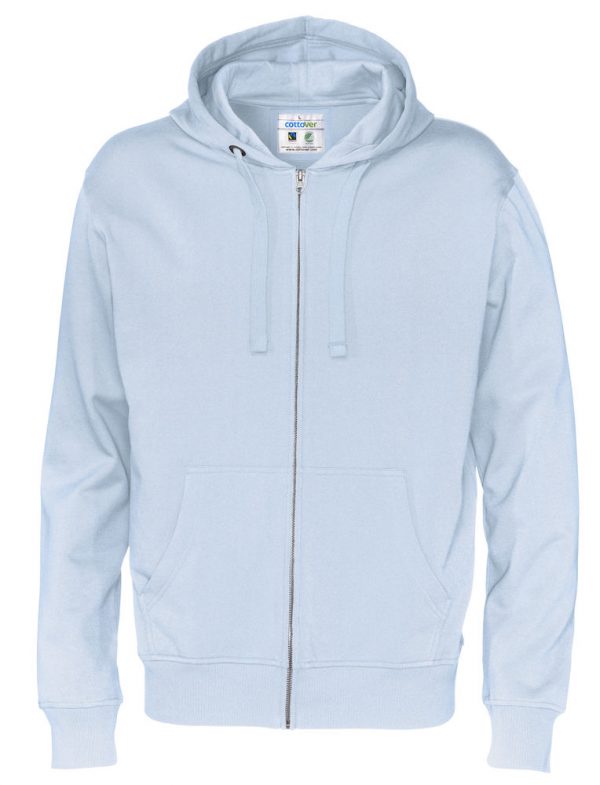 Hoodie met hele rits - licht blauw - heren