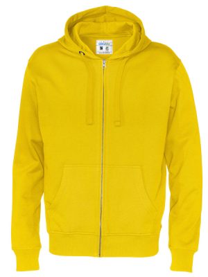 Hoodie met hele rits - geel - heren