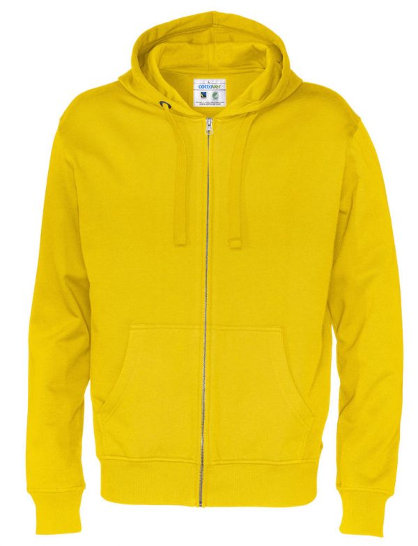 Hoodie met hele rits - geel - heren