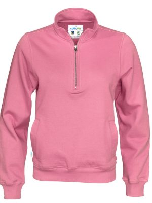 Hoodie met halve rits - roze