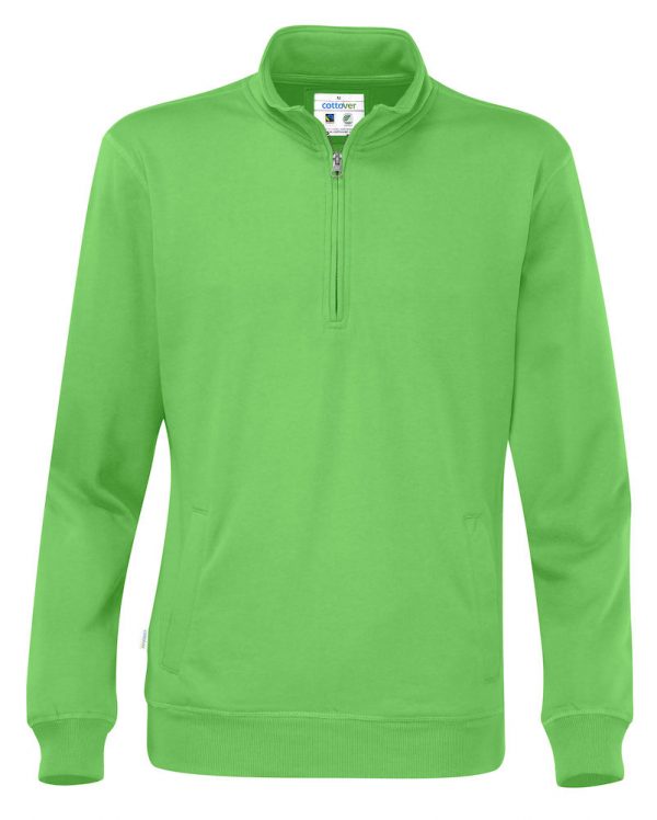 Hoodie met halve rits - groen