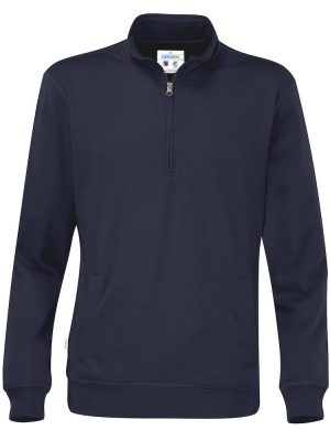 Hoodie met halve rits - navy