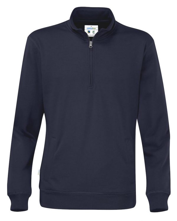 Hoodie met halve rits - navy