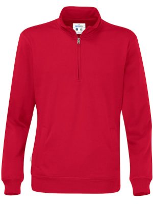 Hoodie met halve rits - rood