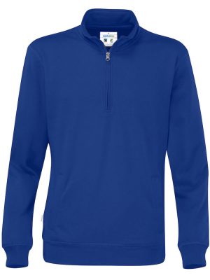 Hoodie met halve rits - koningsblauw