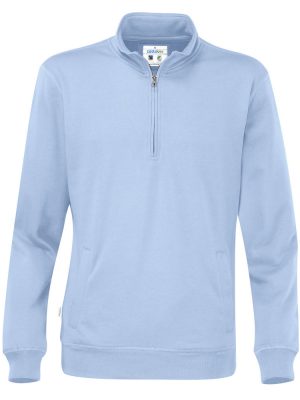 Hoodie met halve rits - licht blauw