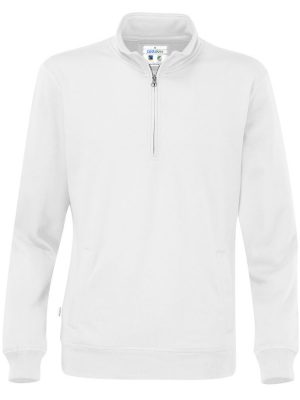 Hoodie met halve rits - wit