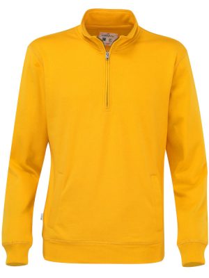 Hoodie met halve rits - geel