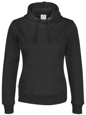 Hoodie zonder rits - zwart - dames