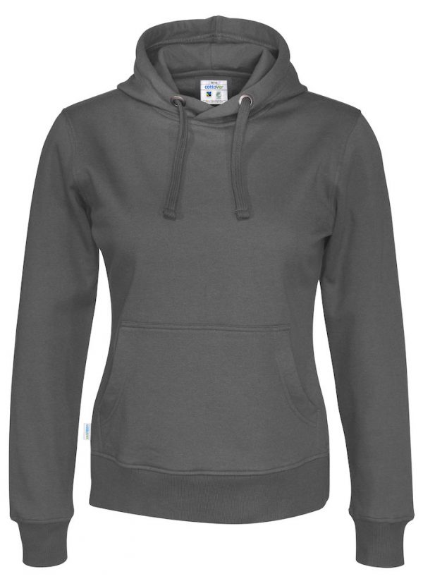 Hoodie zonder rits - grijs - dames