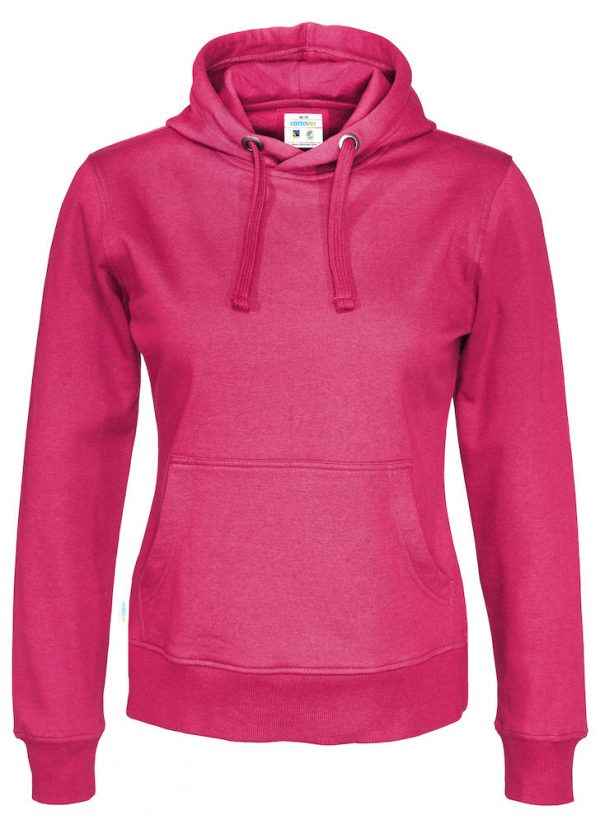 Hoodie zonder rits - donker roze - dames