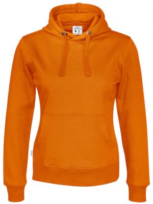 Hoodie zonder rits - oranje - dames