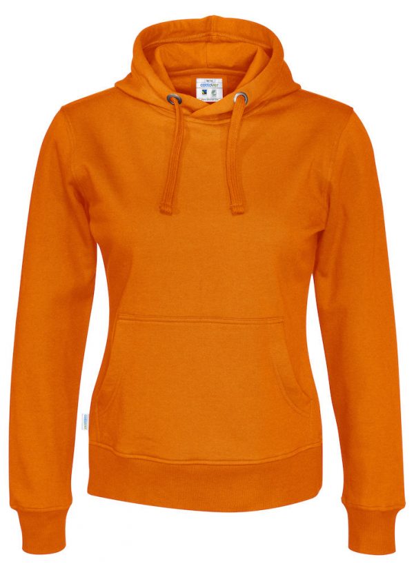 Hoodie zonder rits - oranje - dames