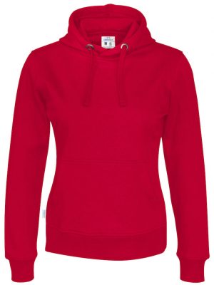 Hoodie zonder rits - rood - dames