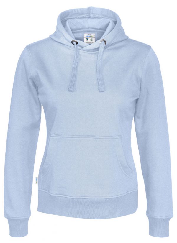 Hoodie zonder rits - licht blauw - dames