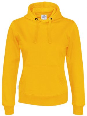 Hoodie zonder rits - geel - dames