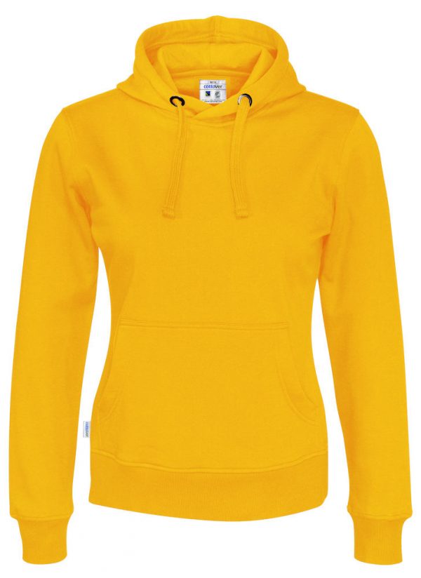 Hoodie zonder rits - geel - dames