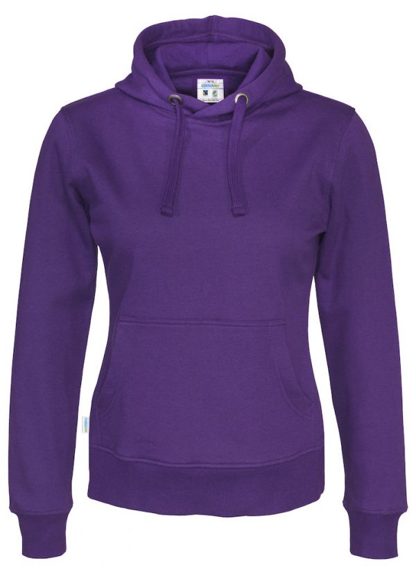 Hoodie zonder rits - paars - dames