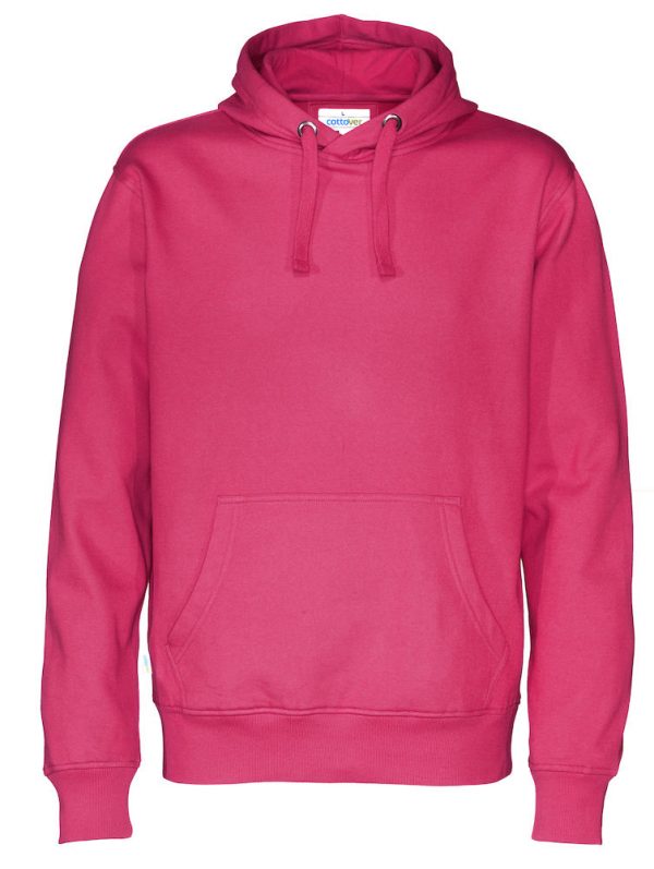 Hoodie zonder rits - donker roze - heren