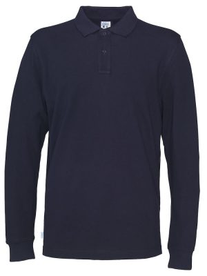 Polo met lange mouwen - navy - heren