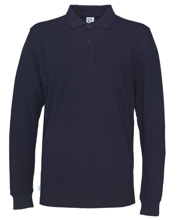 Polo met lange mouwen - navy - heren