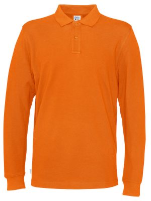 Polo met lange mouwen - oranje - heren