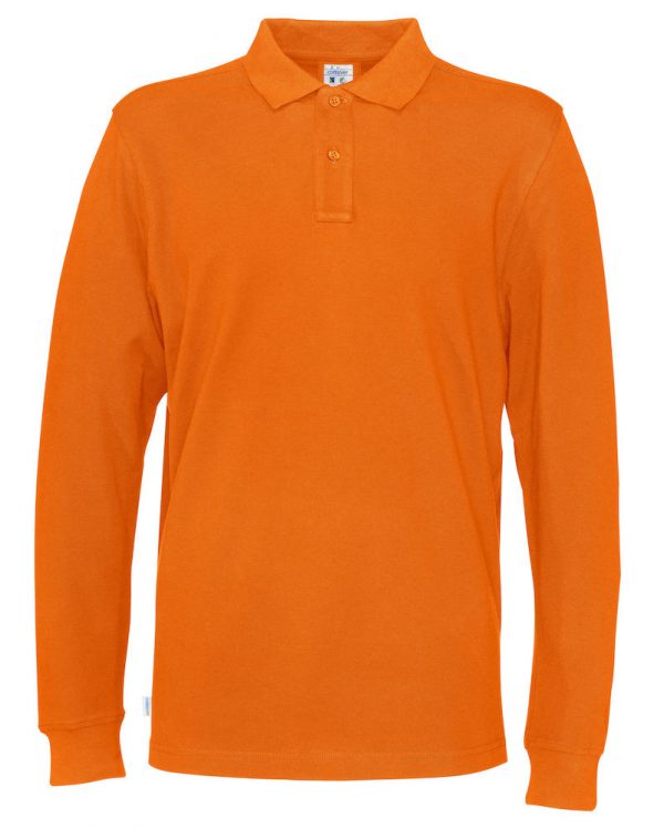 Polo met lange mouwen - oranje - heren