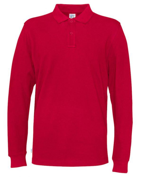 Polo met lange mouwen - rood - heren