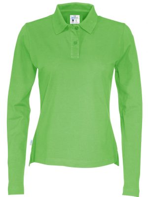 Polo met lange mouwen - groen - dames