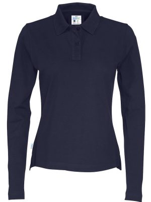 Polo met lange mouwen - navy - dames