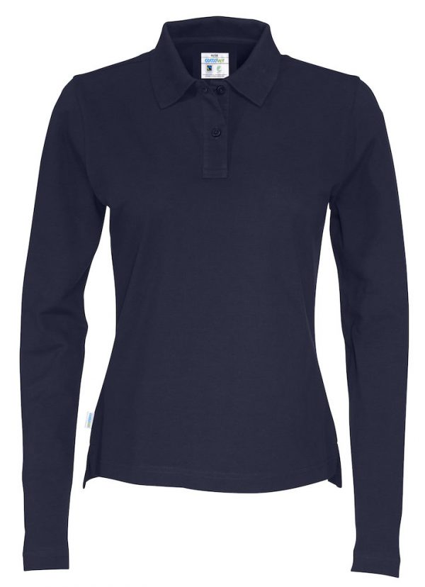 Polo met lange mouwen - navy - dames